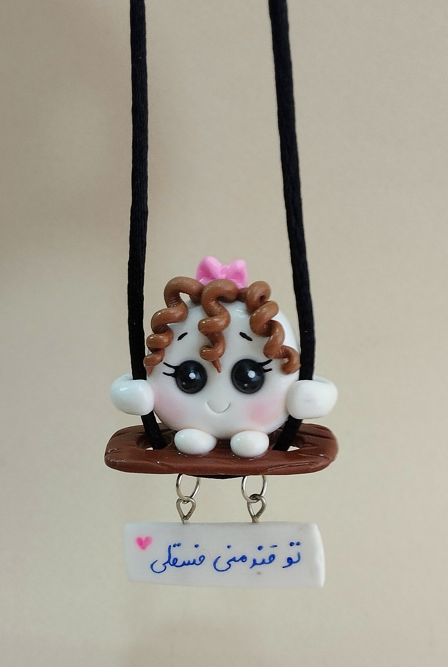 آویز اینه ماشین طرح قند دست ساز با خمیر پلیمری